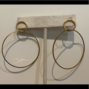 Gold plated small and large circle earrings
